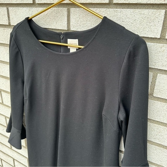 Chico’s Black Ponte Bell-Sleeve Short Dress - Picture 3 of 9